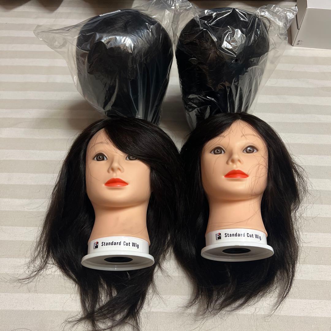 美容師練習用 ウィッグ4個セット カットウィッグ 美容師 マイスター 国家試験 練習 美容師国家試験 練習