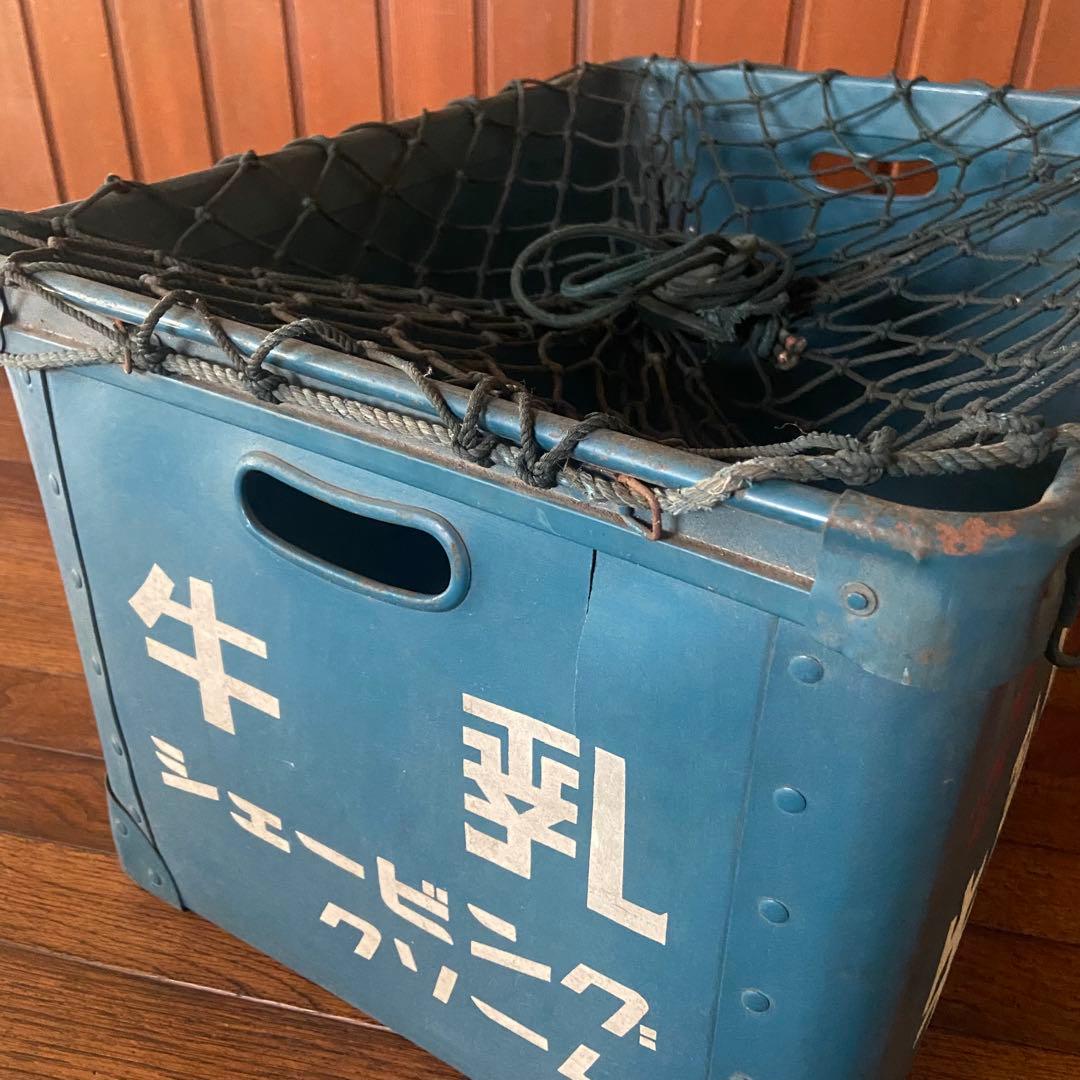 昭和レトロ ぼて箱 牛乳石鹸 美品 カブに 網付き ボテ箱 道具入れ