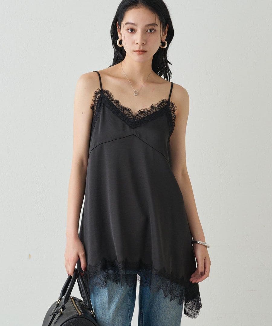 新品未使用】ラウンジドレス レースキャミ ブラックの通販はau PAY