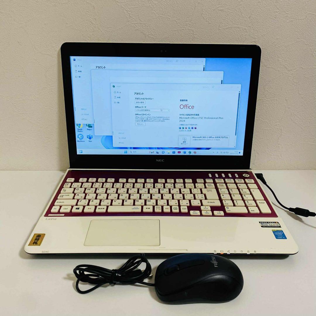 Y974 NECノートパソコンi5高速SSDサクサクWindows11オフィス付の通販