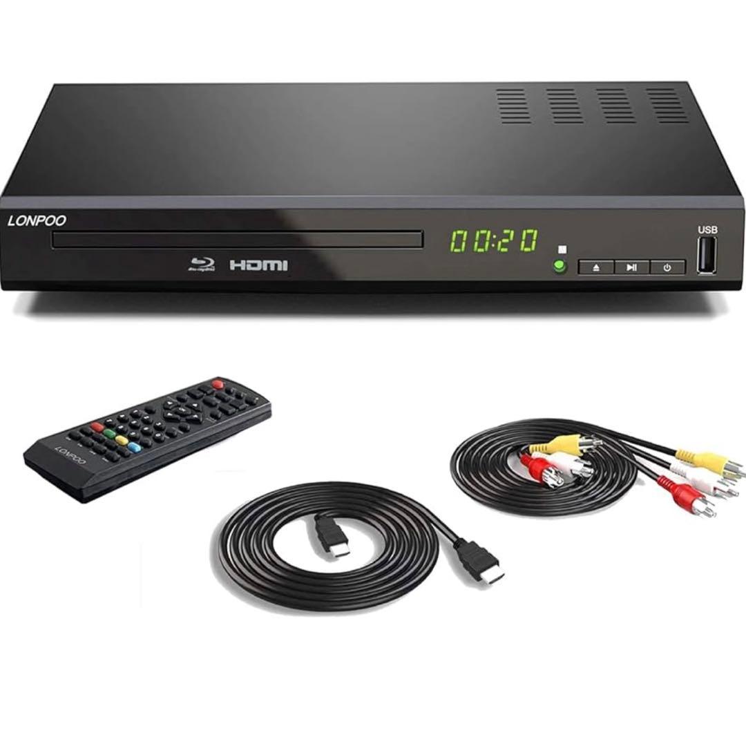 LONPOO DVD ブルーレイプレーヤー フルHD1080p Amazon | LONPOO DVD ブルーレイプレーヤー フルHD1080p DVDプレーヤー