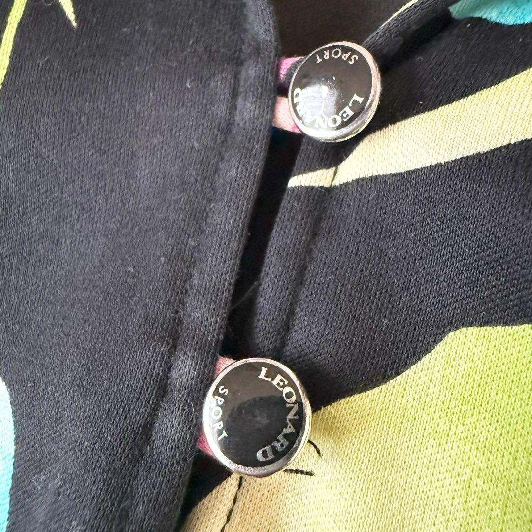 レオナールスポーツ 長袖カットソー シャツ フラワー ブラック サイズ