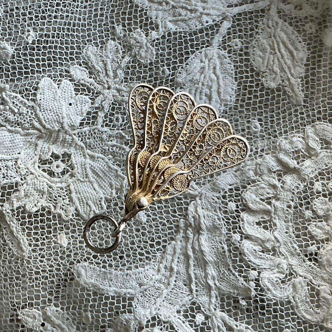 フランスアンティーク ミニチュア エヴァンタイユ 扇子 ミニョネット