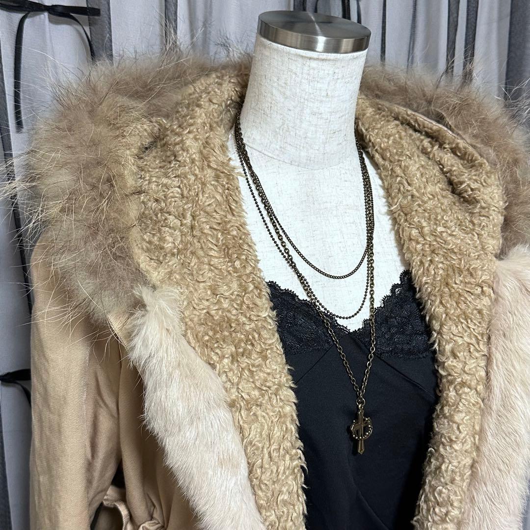 00s y2k フェアリーグランジ ファー付き モッズコート 平成ギャル