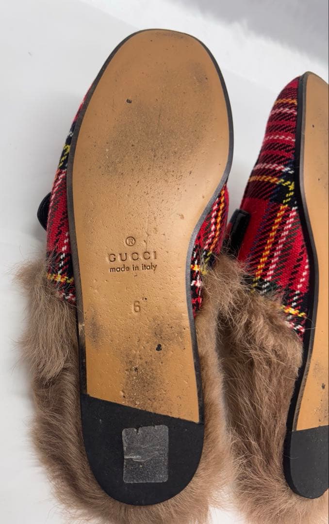 GUCCI プリンスタウン タータンチェック ファーミュール 497309 - メルカリ