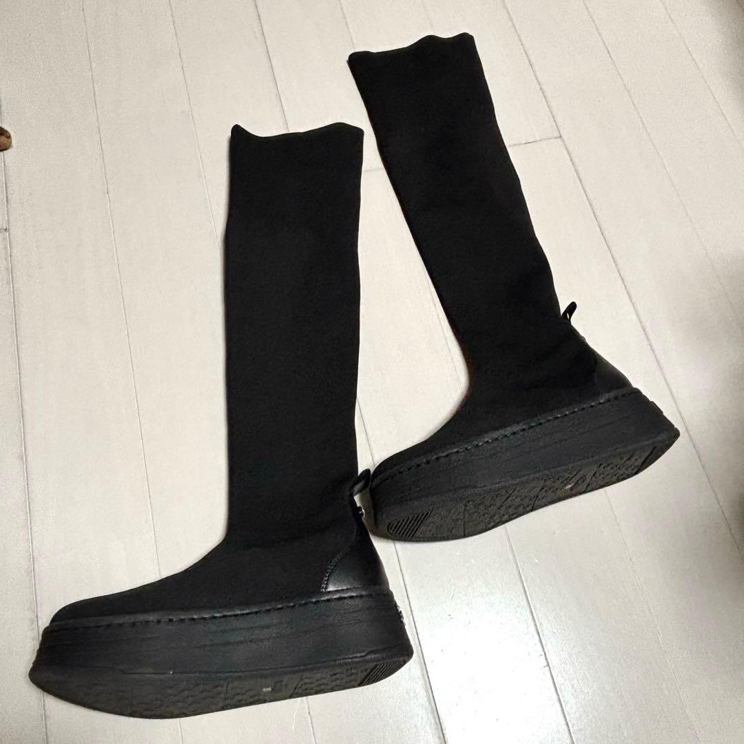 未使用品 +diana ニーハイブーツ ニット素材 撥水加工 24.5cm