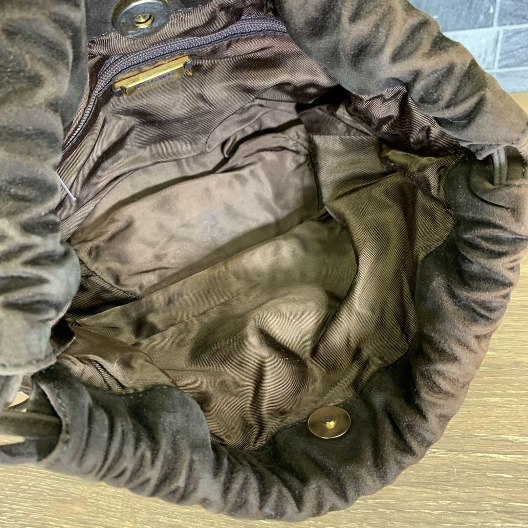 希少 オールド LOEWE ロエベ スエードショルダーバッグ ブラウン 巾着