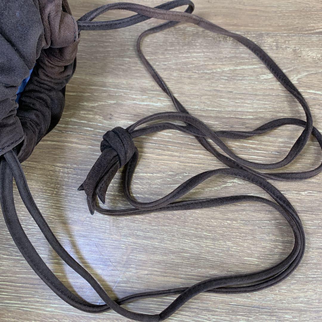 希少 オールド LOEWE ロエベ スエードショルダーバッグ ブラウン 巾着