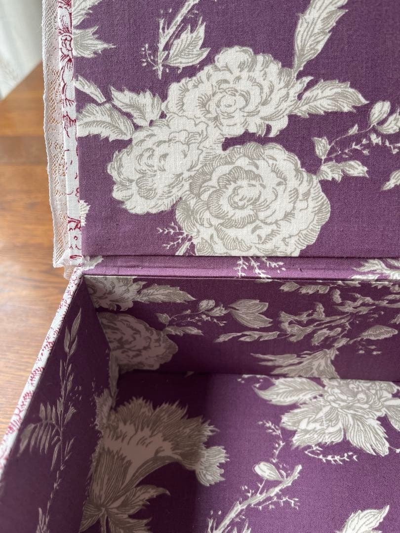 カルトナージュボックス レアなアンティーク生地