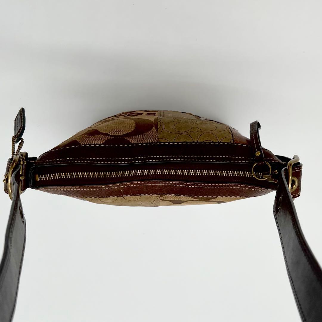COACH ショルダーバッグ シグネチャー レオパード パッチワーク レザー