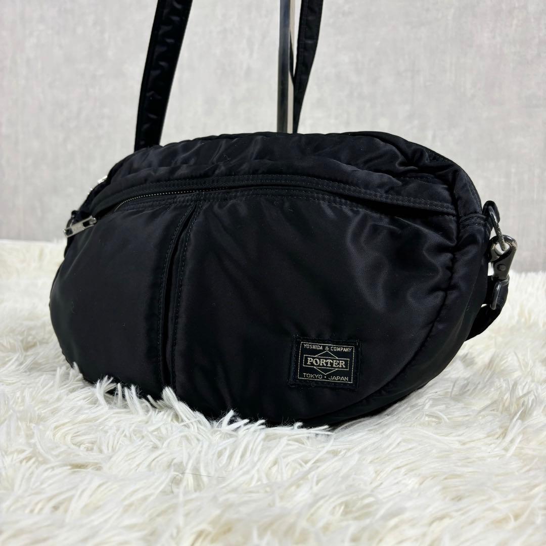 ポーター タンカー オーバル ハーフムーン ショルダーバッグ 黒 - メルカリ