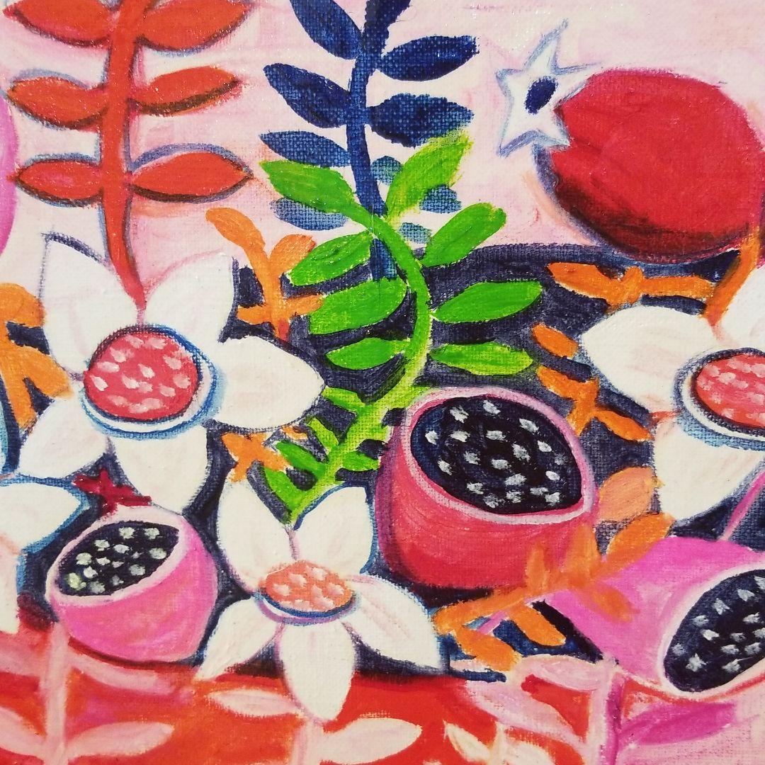 油絵 はち様専用 小鳥さんのかくれんぼ その2 見つけようとする鳥