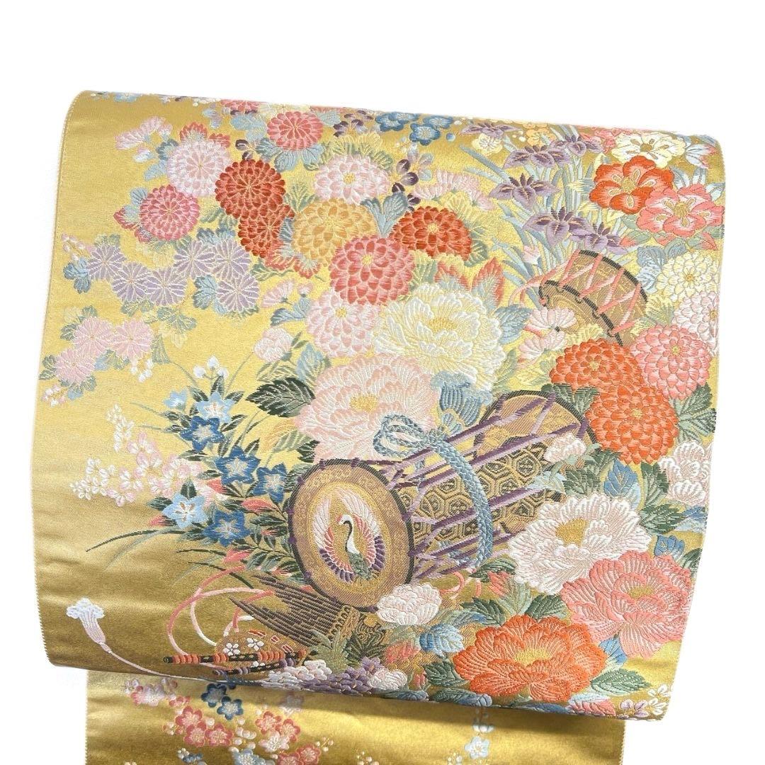 V1397 ○高級 正絹 つづれ 六通 袋帯