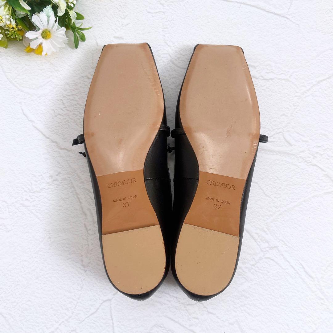 《新品25SS》CHEMBUR スタッズ メリージェーン パンプス 黒 37 箱