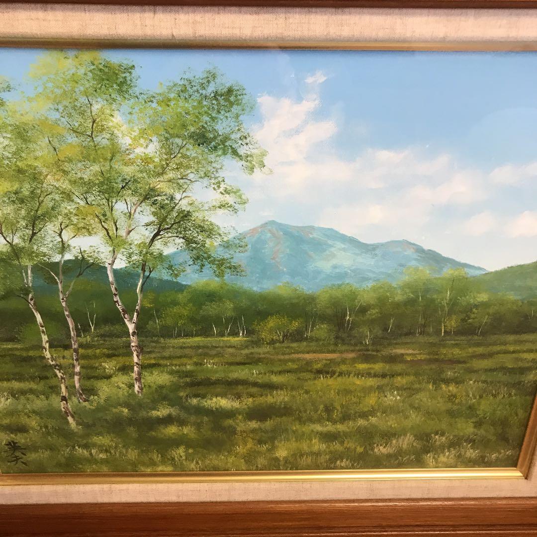 雨宮英夫　尾瀬の夏　片品村　F6 絵画　直筆サイン入り