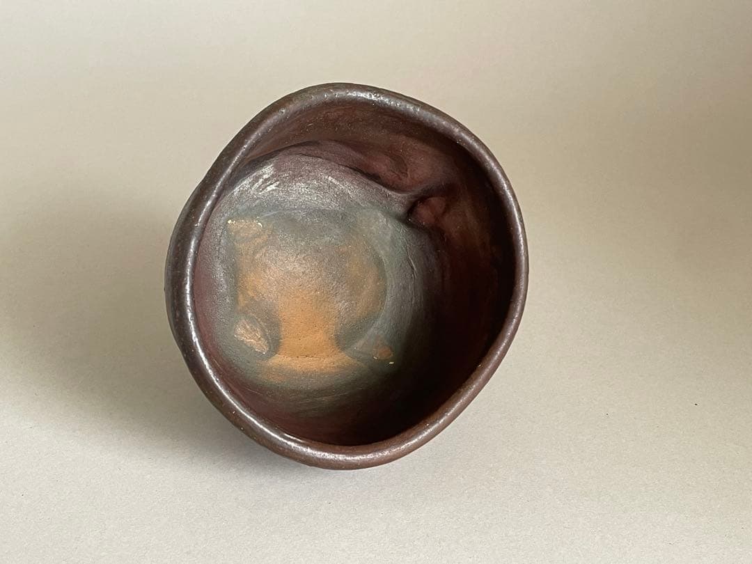 島武己(武巳) 茶碗 お碗 共箱付き やちむん 焼締め 茶道具 検索:國吉清