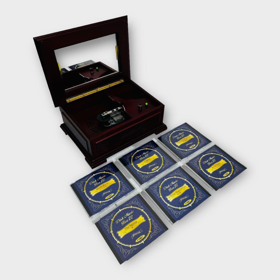 7434.フジゲン ディスクオルゴール 20弁 ディスク6枚 ミラー付 フジゲン 20弁ディスクオルゴールセット | ライトアップオンラインストア