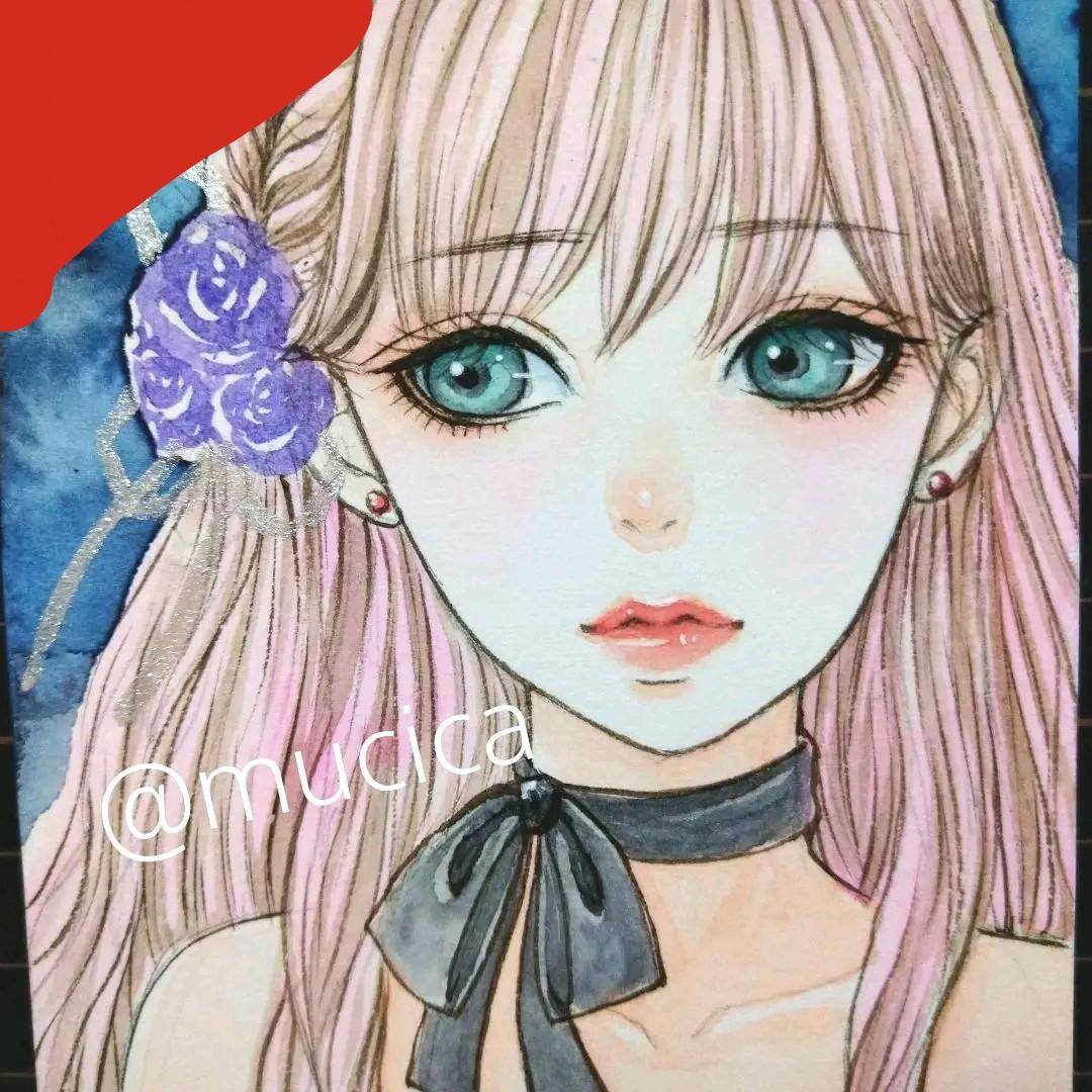 専用　手描きイラスト　水彩画　原画　美人画　オリジナル 手描きイラスト 肉筆原画 美人画 水彩画 セクシー グラビア オリジナル