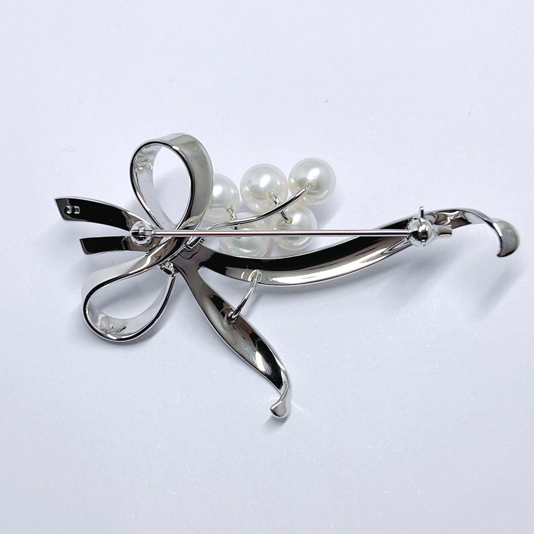 未使用品級】✨MIKIMOTO ミキモト パール ブローチ リボン 愛子様