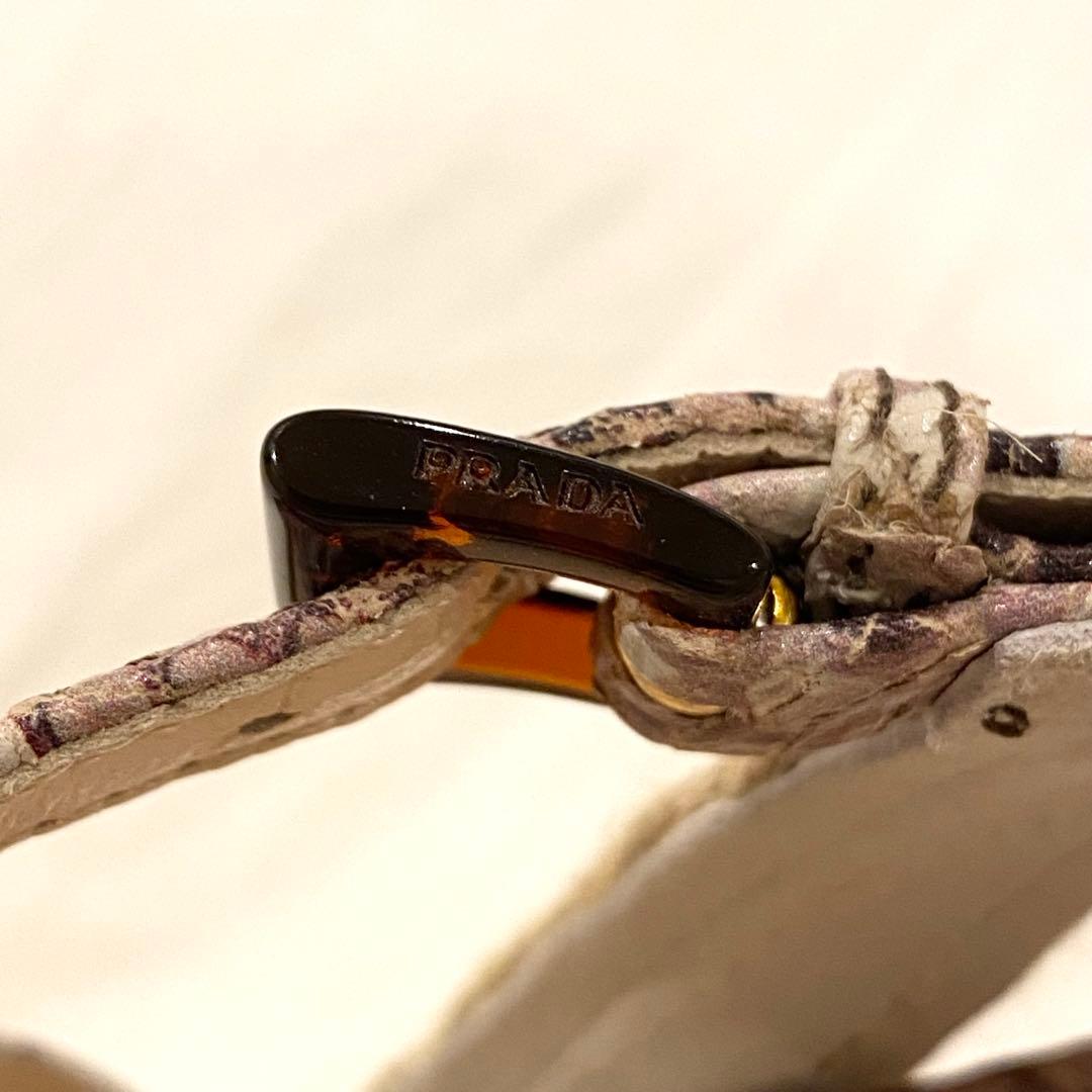 超美品】PRADA プラダ ウェッジソール サンダル 39 パイソン柄 - メルカリ