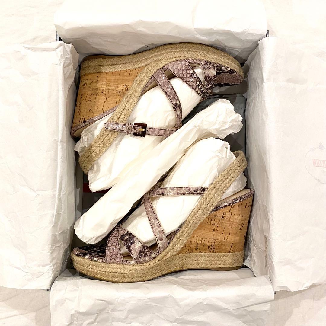 超美品】PRADA プラダ ウェッジソール サンダル 39 パイソン柄 - メルカリ