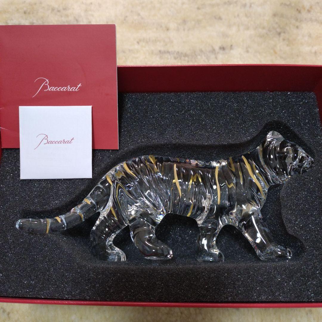 美品】Baccaratバカラ 干支クリスタルガラス 虎 置物