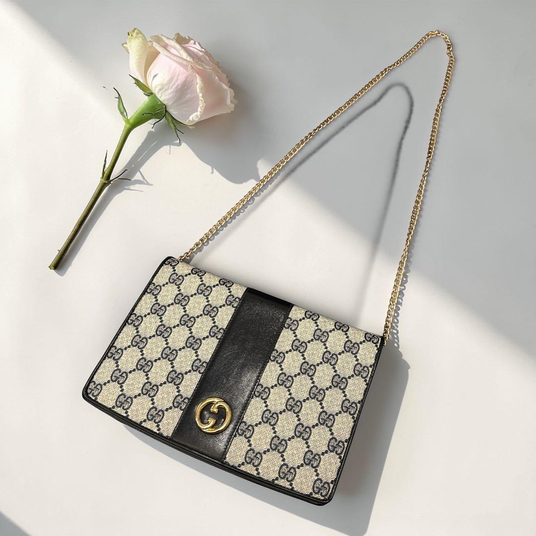オールドグッチ GUCCI ショルダーバッグ セカンドバッグ gg柄 2way