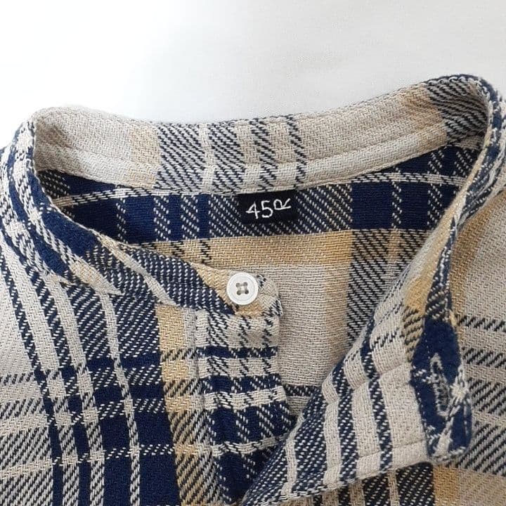 45R インドネルのビッグシャツドレス ワンピース チェック 綿 45rpm