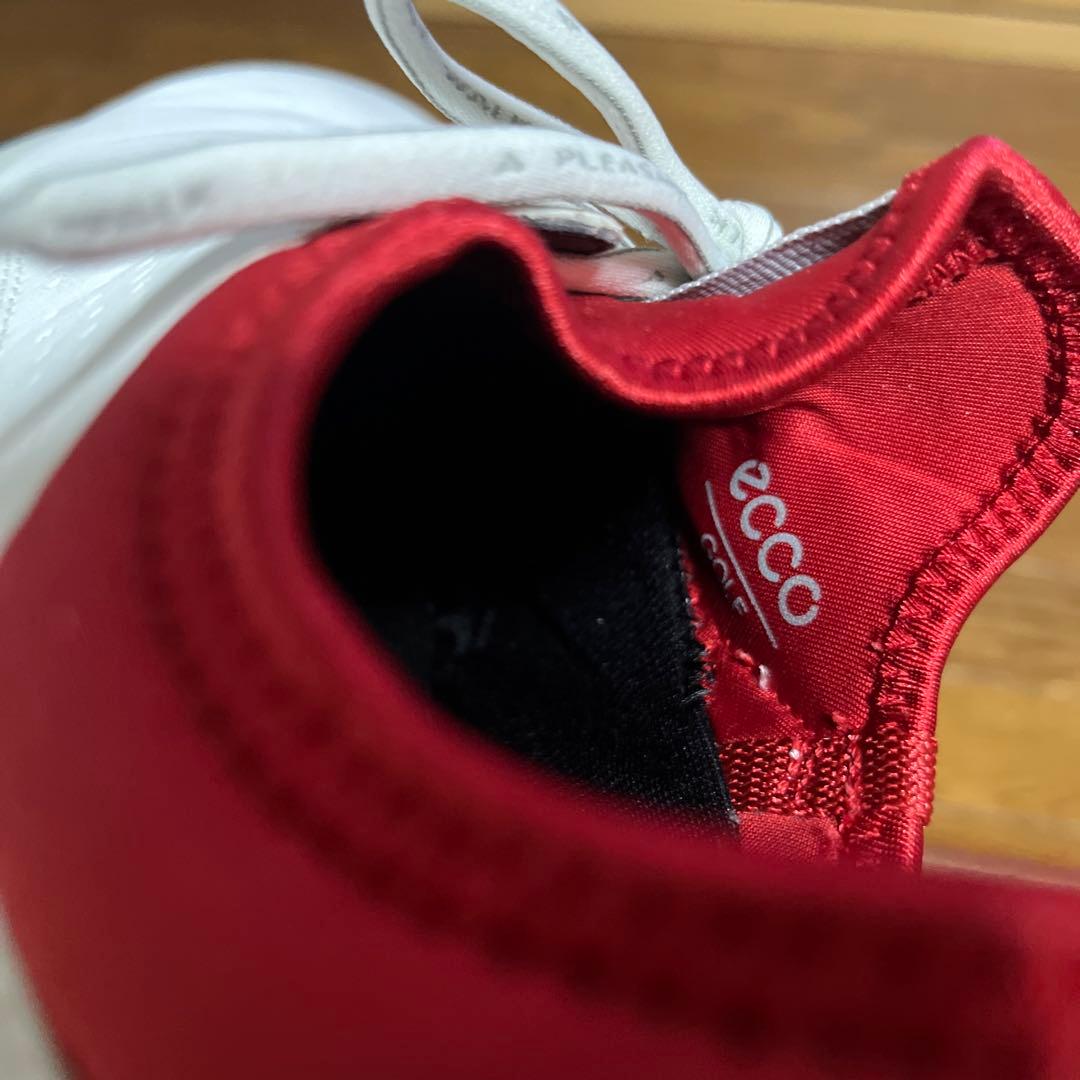 ECCO エコー　ゴルフシューズ ホワイト/レッド　25.5cm