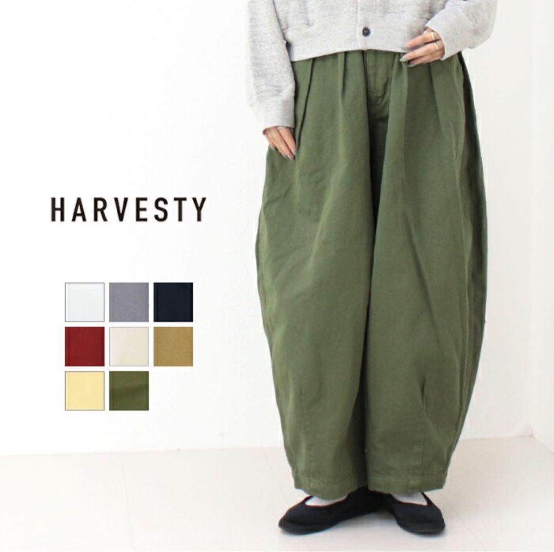HARVESTY ミリタリーグリーン ワイドパンツ サイズ0 HARVESTY ハーベスティ｜チノサーカスパンツ（グリーン）