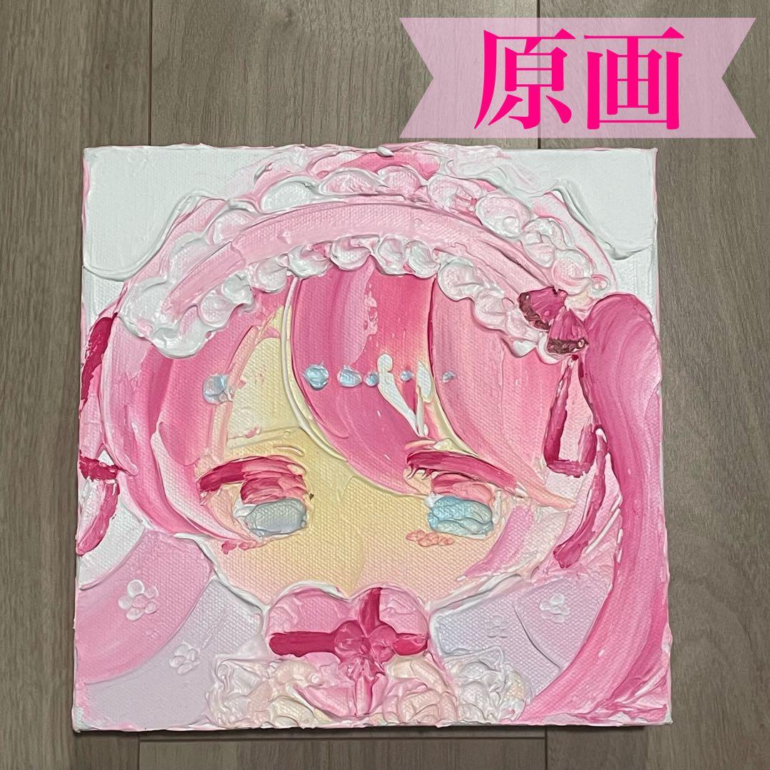 【原画】小田望楓 「受け取ってくれる？」20cm×20cm原画 COA 証明書付 原画】小田望楓 「受け取ってくれる？」20cm×20cm原画 COA 証明書付