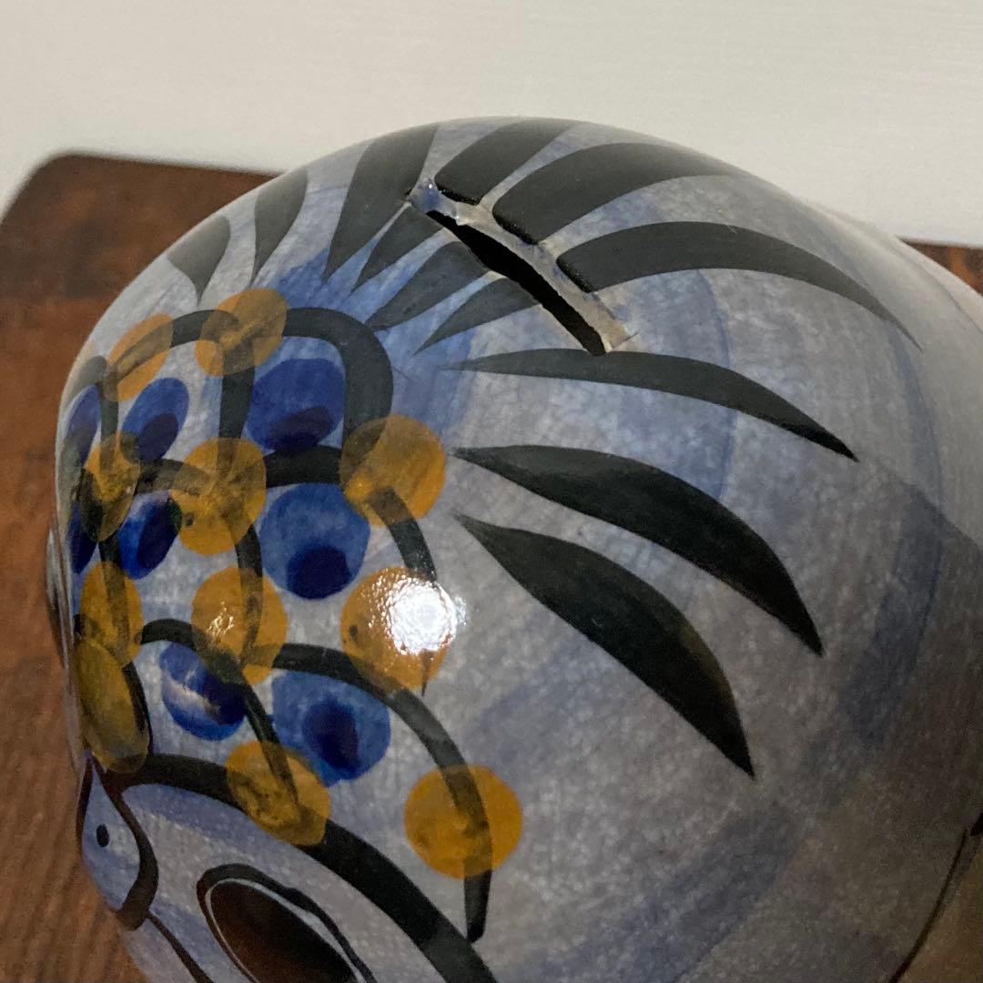 メキシコ トナラ焼き フクロウ 陶器 民芸品 貯金箱 レトロ