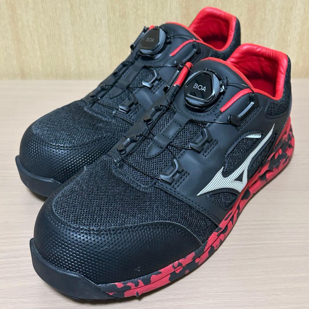 ミズノ オールマイティボア 限定色 赤黒安全靴 セーフティシューズ