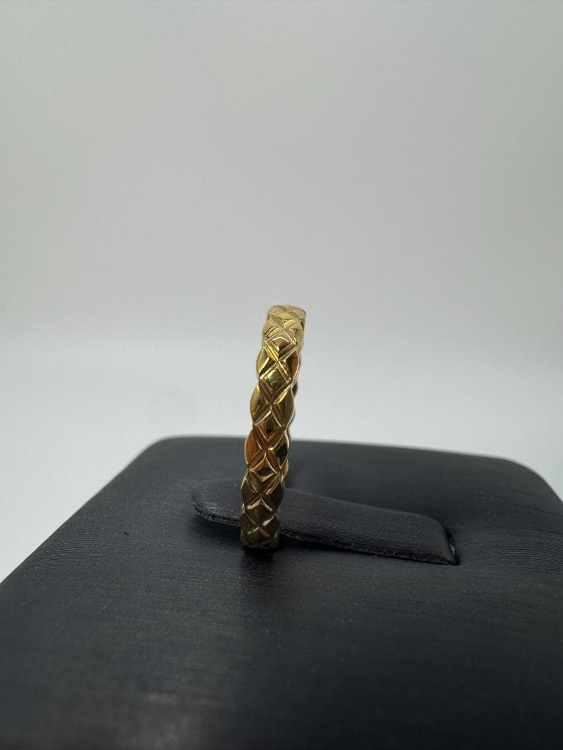 《美品/日本製18金》ゴールド 編み込みデザイン リング1.59g 11号