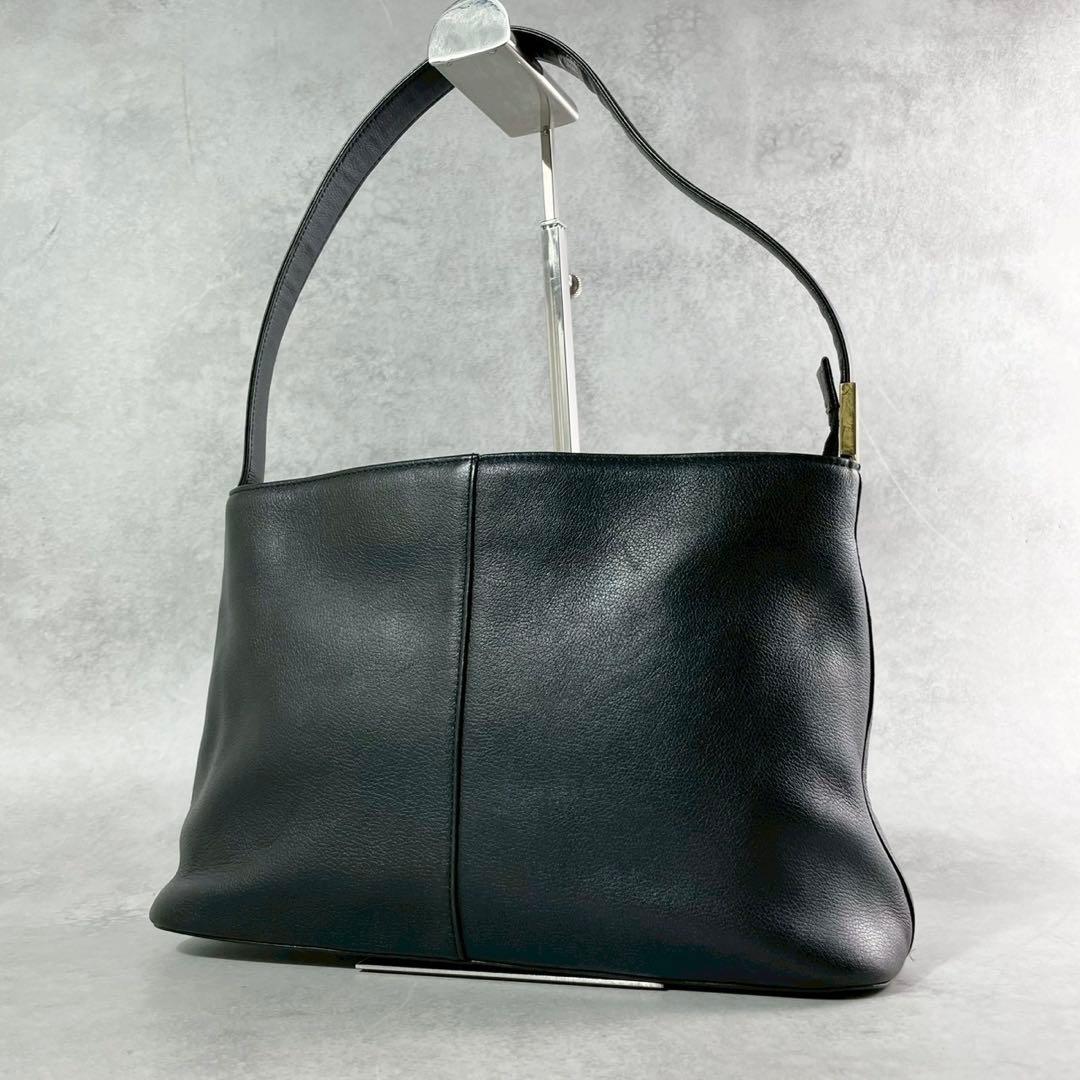 美品✨バーバリー ワンショルダー ノバチェック ブラック レザー