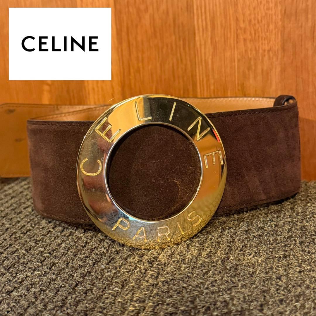 d*7様 CELINE セリーヌ ブラウン スエード ベルト バックル ヴィンテ 中古・古着通販】CELINE (セリーヌ) ヴィンテージホースビットレザー