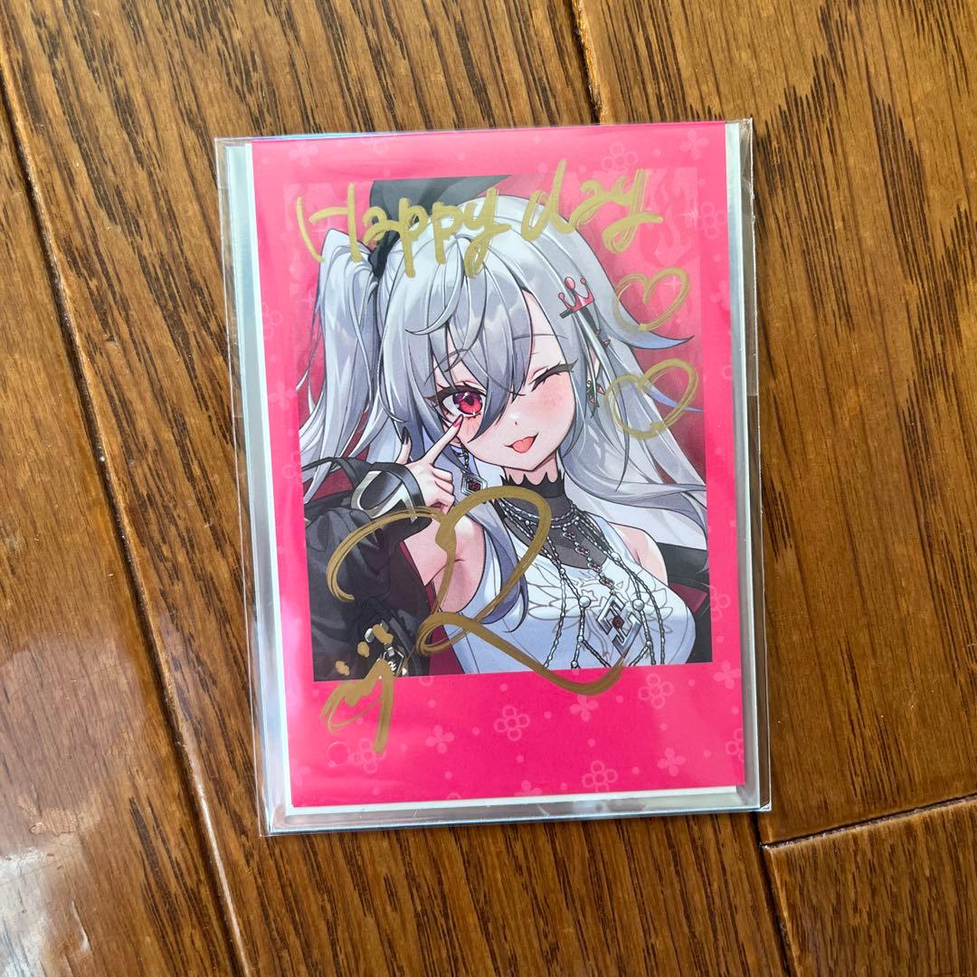 響咲リオナ 誕生日記念2025 ホロライブ 直筆サイン チェキ風カード 1点