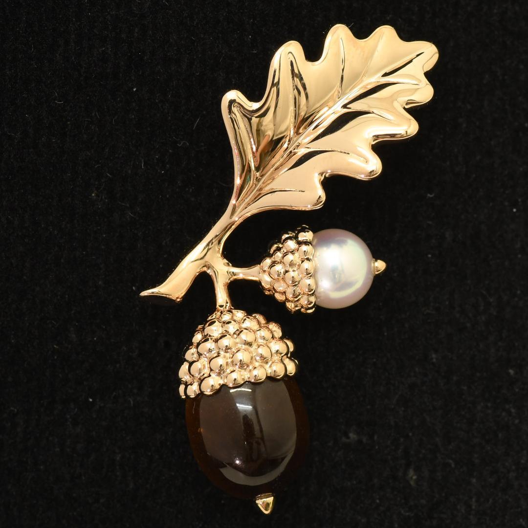 MIKIMOTO ミキモト K18PG どんぐり パール ブローチ 2006年 - メルカリ