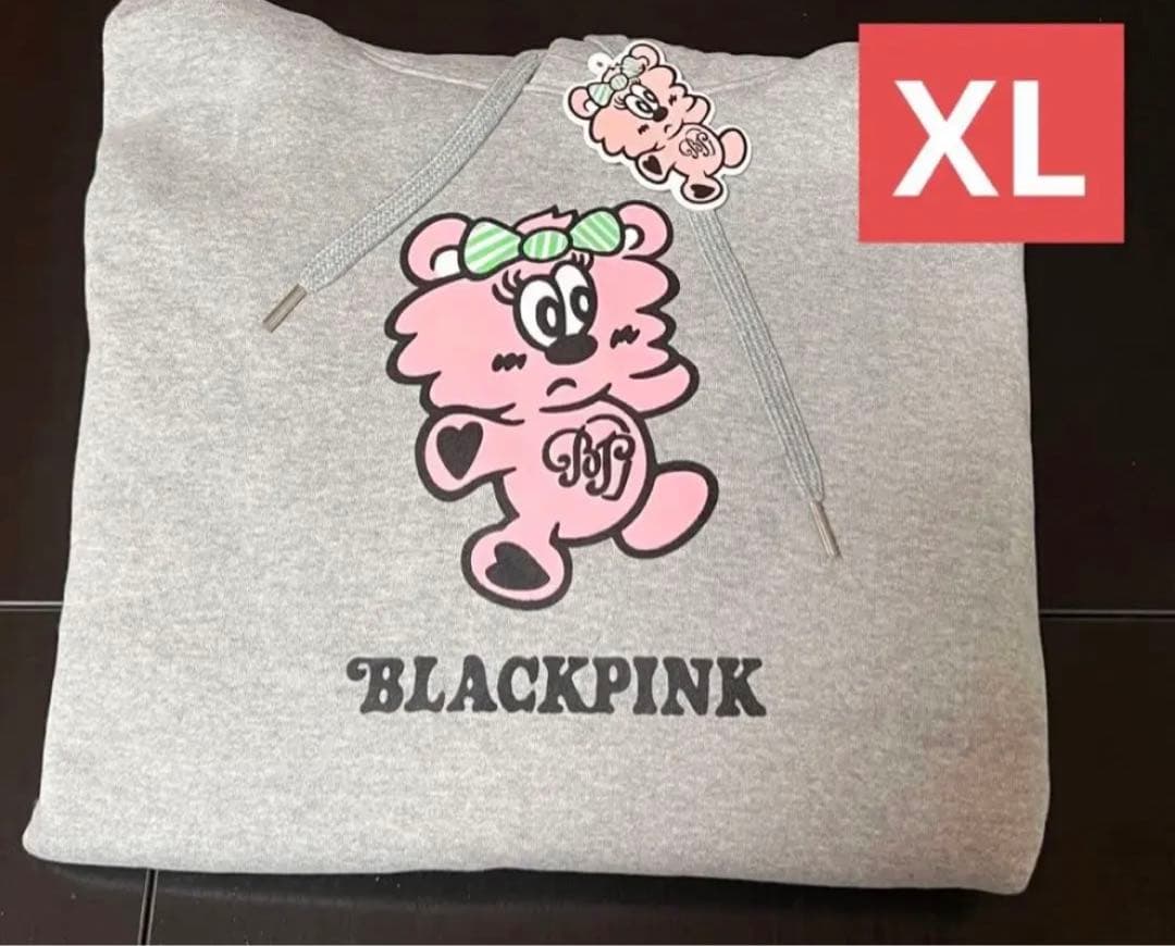 BLACKPINK Verdy PLUSH HOODIE Grey XL