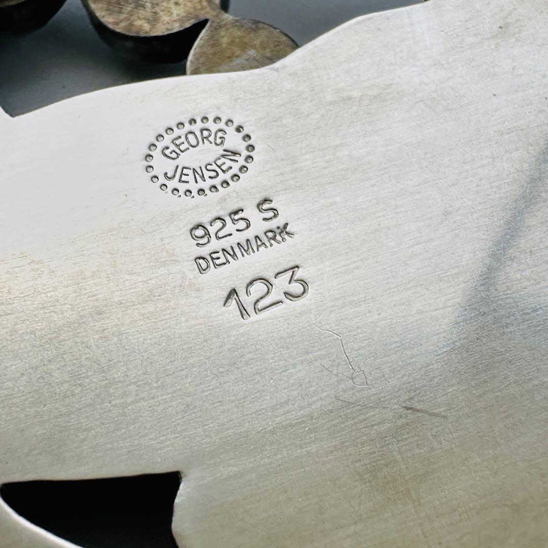 美品 ジョージジェンセン シルバー925 鳥と葉のブローチ コサージュ