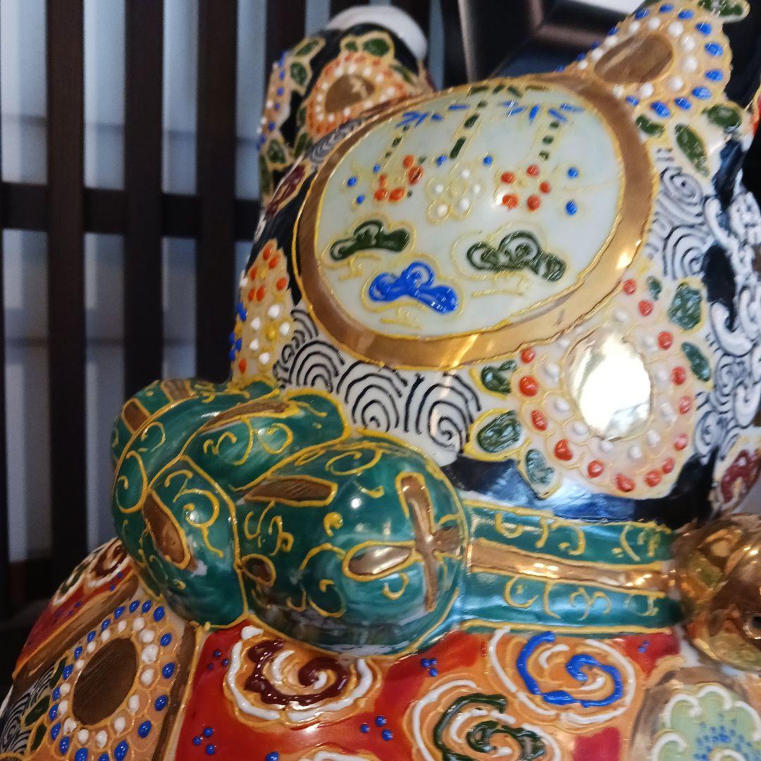 九谷焼盛絵招き猫 高さ45cm