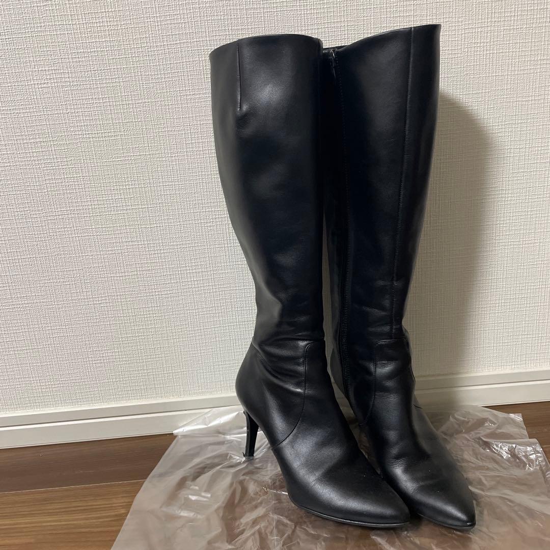ダイアナ ブラックレザー高ヒールロングブーツ - メルカリ