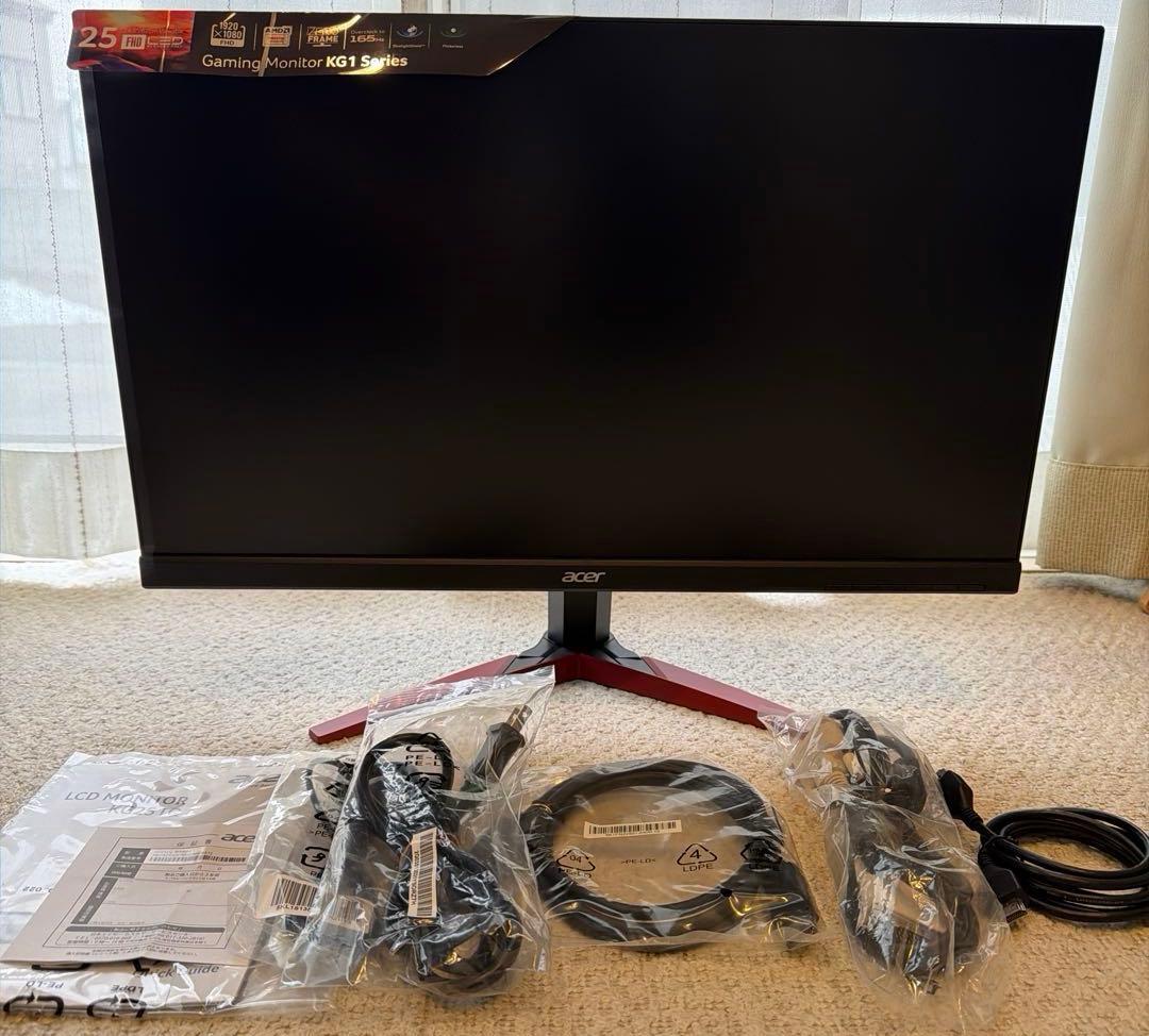 超美品acer 165Hz対応 24.5インチゲーミングモニターKG251Q - メルカリ