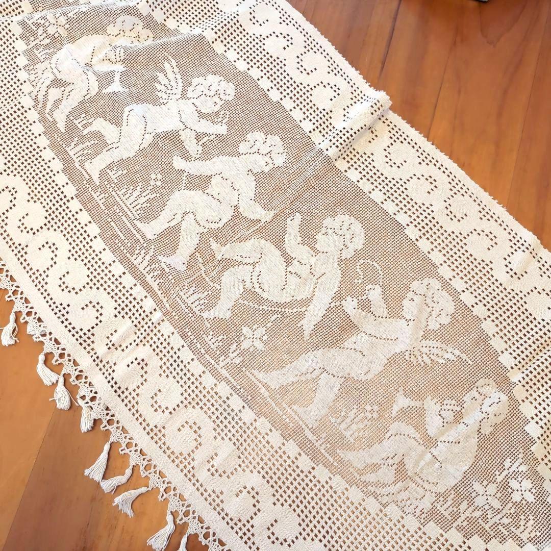 フランス アンティーク クロッシェレース カーテン エンジェルフィレ