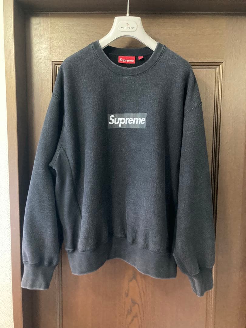 トップス Supreme Washed Box Logo Crewneck \"Black\"