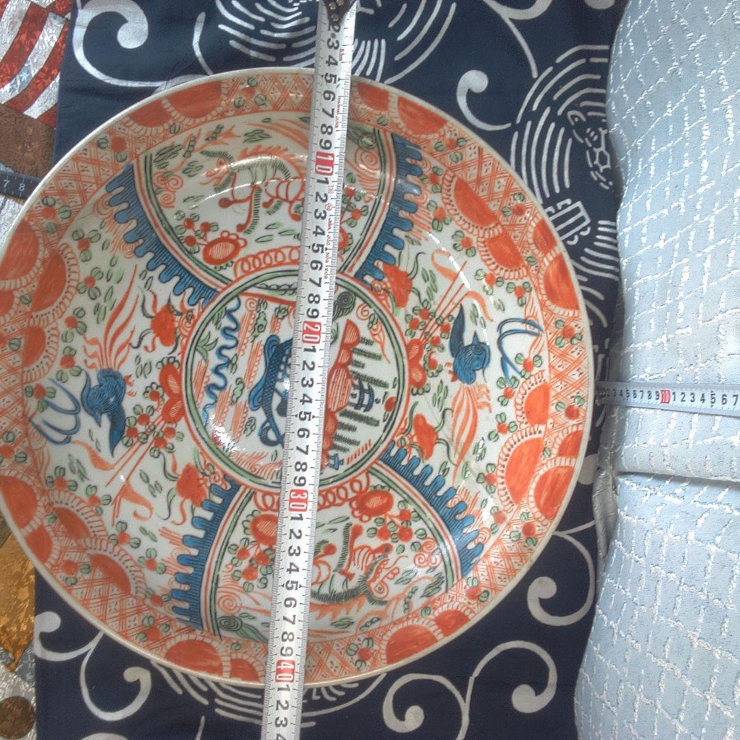 骨董6 ひび直しあります注意多色花模様の陶器皿 - メルカリ