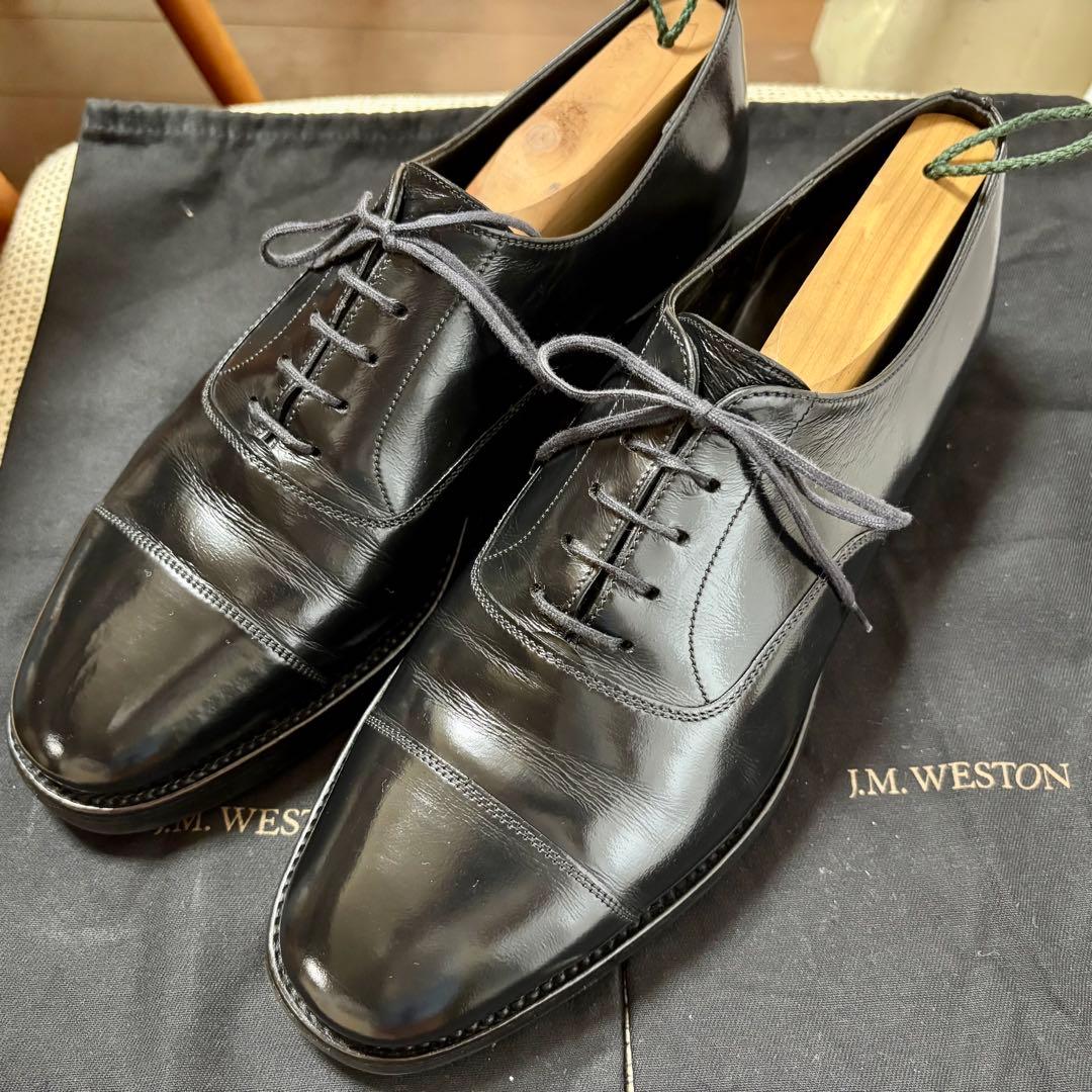 J.M WESTON 300 ストレートチップ ブラック ラバーソール ジェイエムウエストン 300 ストレートチップ キャップトゥ