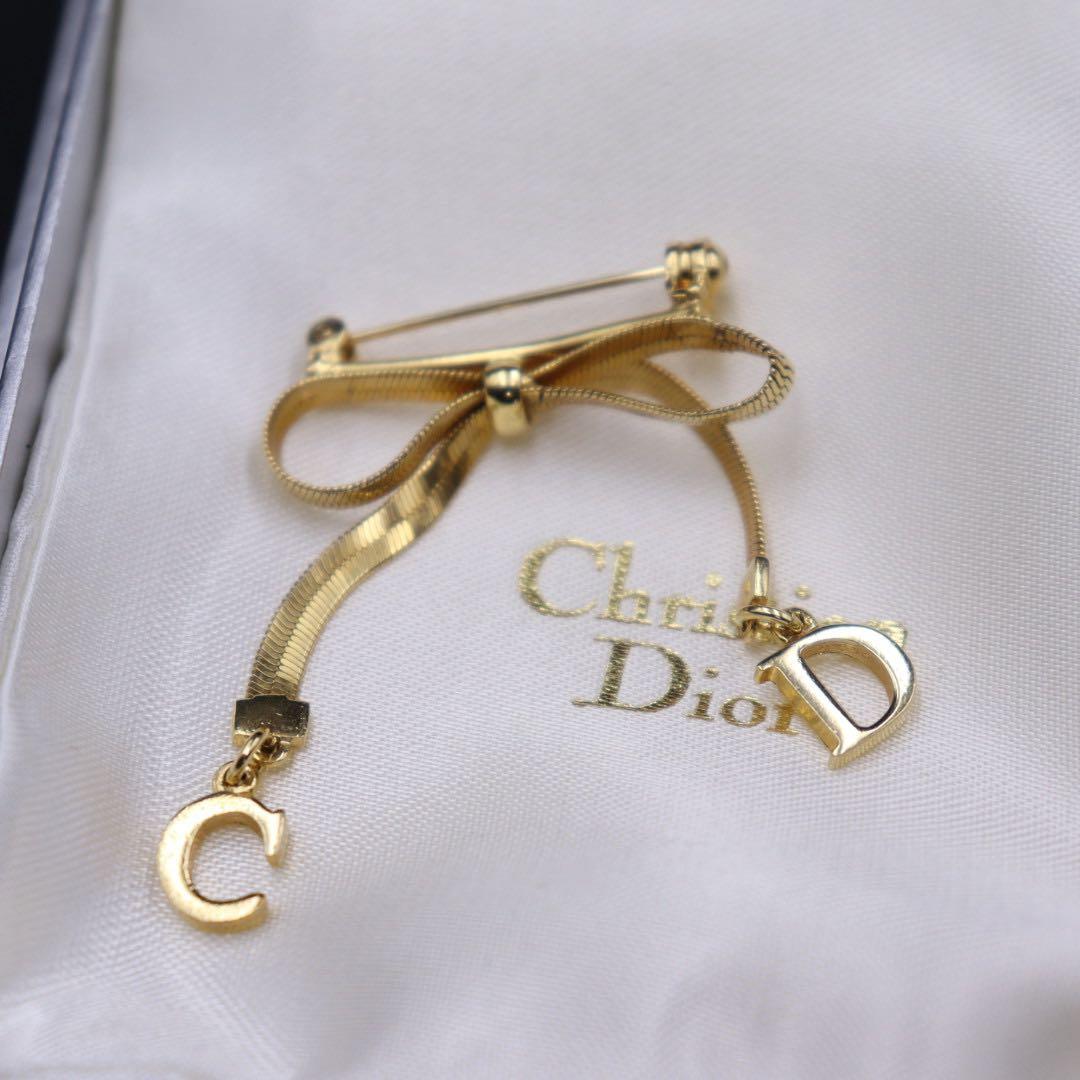 美品❁︎ クリスチャンディオール リボン ブローチ リボン