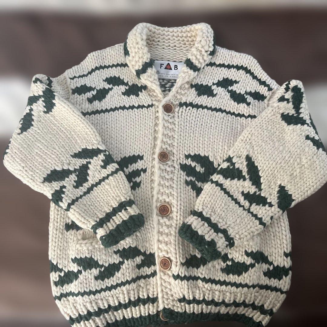 【古着】FAB ニット　カウチン　アイボリー sold out… 🧶 FAB カウチンニット 100% PURE NEW WOOL ✨ 入荷すると即