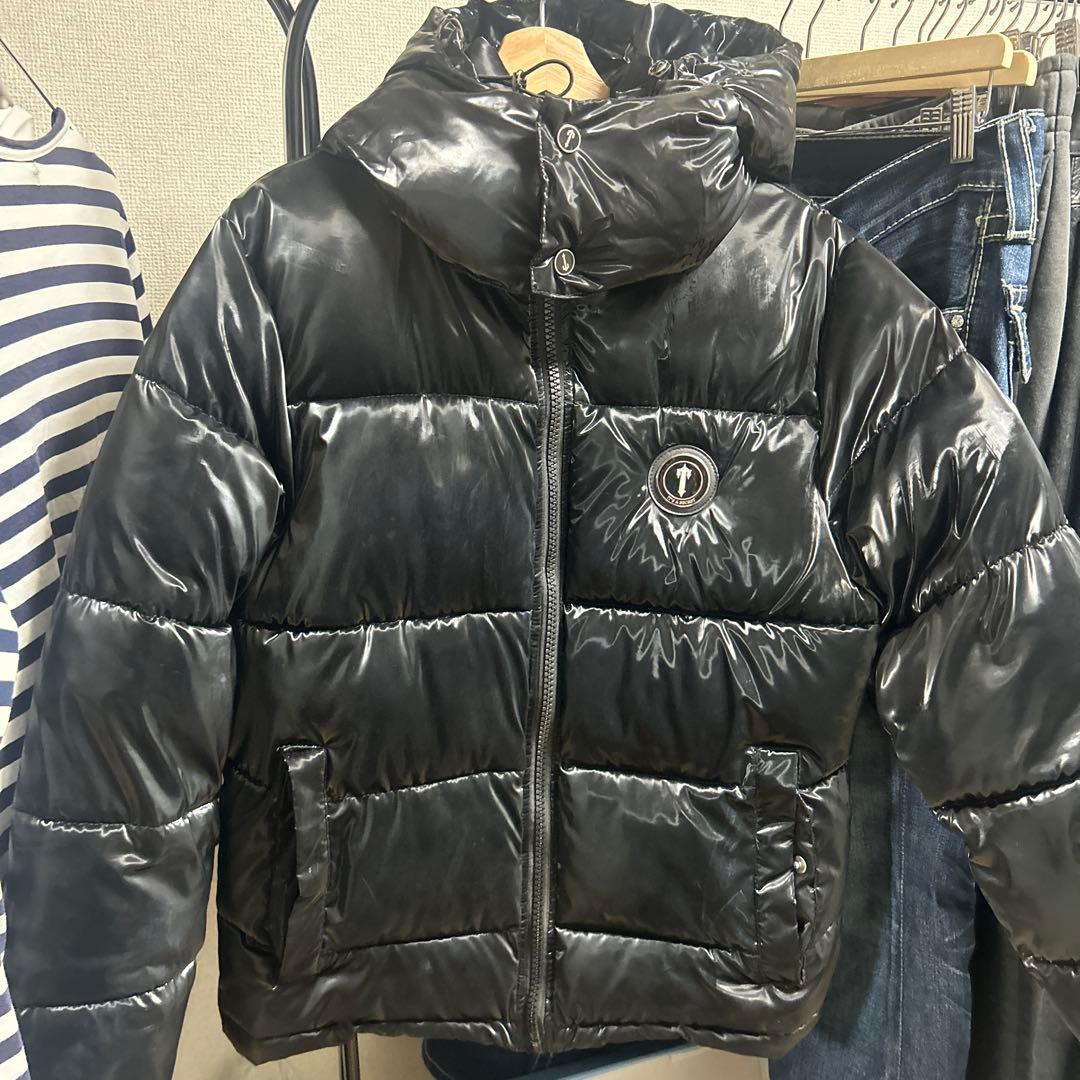 TRAPSTAR 黒 ダウンジャケット フード付き - メルカリ